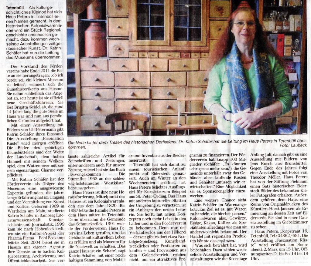 Dithmarscher Landeszeitung vom 1.3.2013, Elko Laubeck