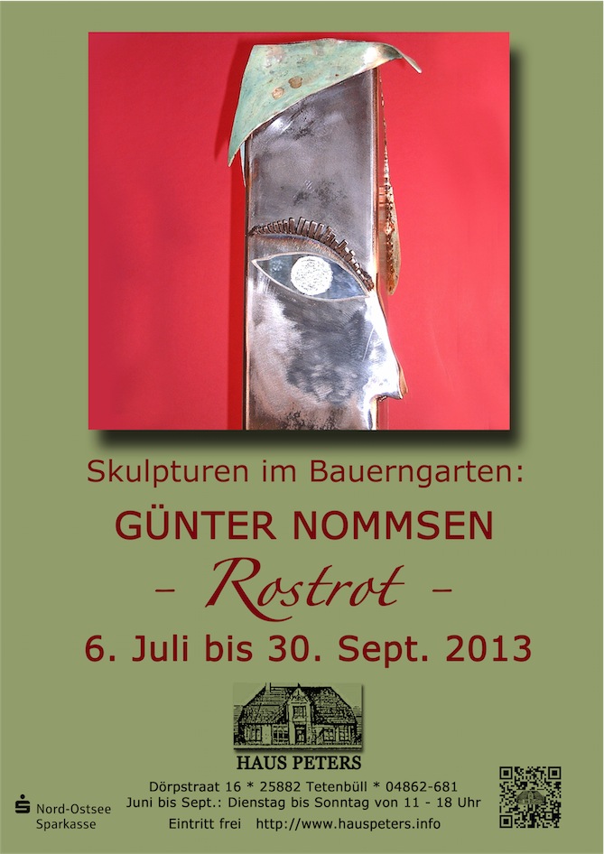 Günter Nommsen, Plakat, Rostrot, Bauerngarten, Skulptur