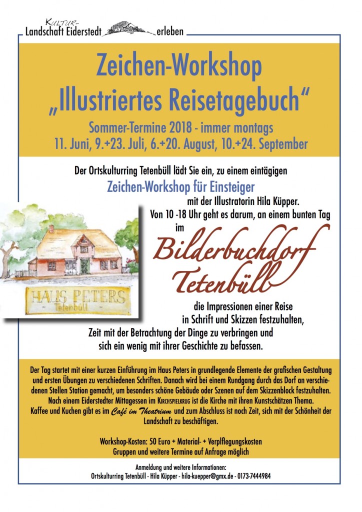 Zeichen Workshop Im Bilderbuchdorf Tetenbull Haus Peters