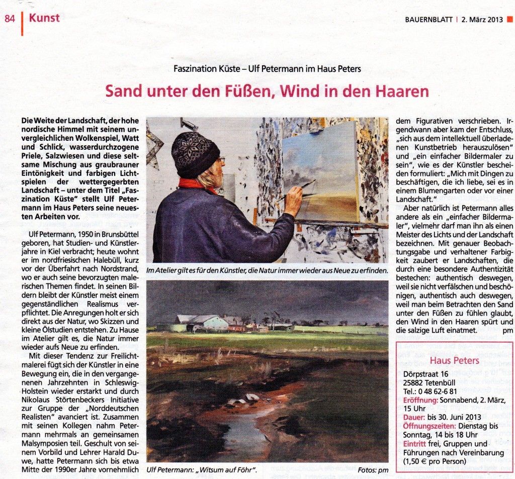 Dithmarscher Landeszeitung vom 1.3.2013, Elko Laubeck