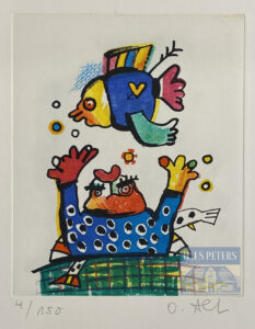 Otmar Alt, Farbradierung Fische