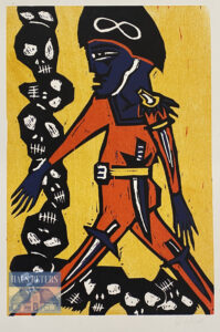 Klaus Süß, Mensch ärgere dich nicht, Farbholzschnitt, 2005